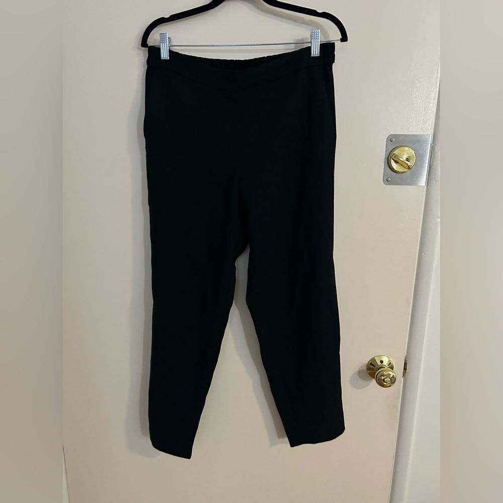 J. Crew The Jamie Dress Pants Tapered Leg Elasticated Waist Solid Black: 12